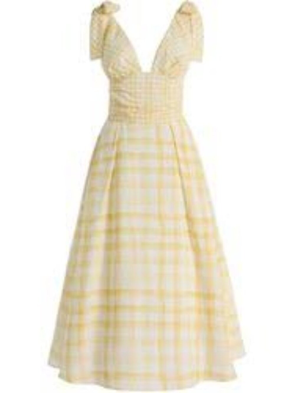 Bow Shoulder Dress in Watercolor Gingham